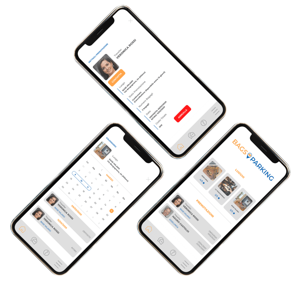 Example of a Bags Manager profile on the Bags Parking app