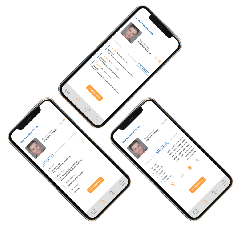 Example of a luggage storage on the Bags Parking app