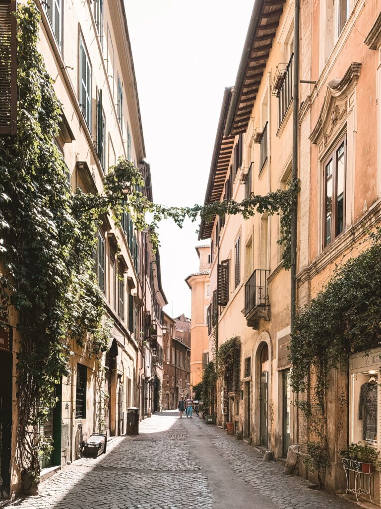 View of a street in the Trastevere district