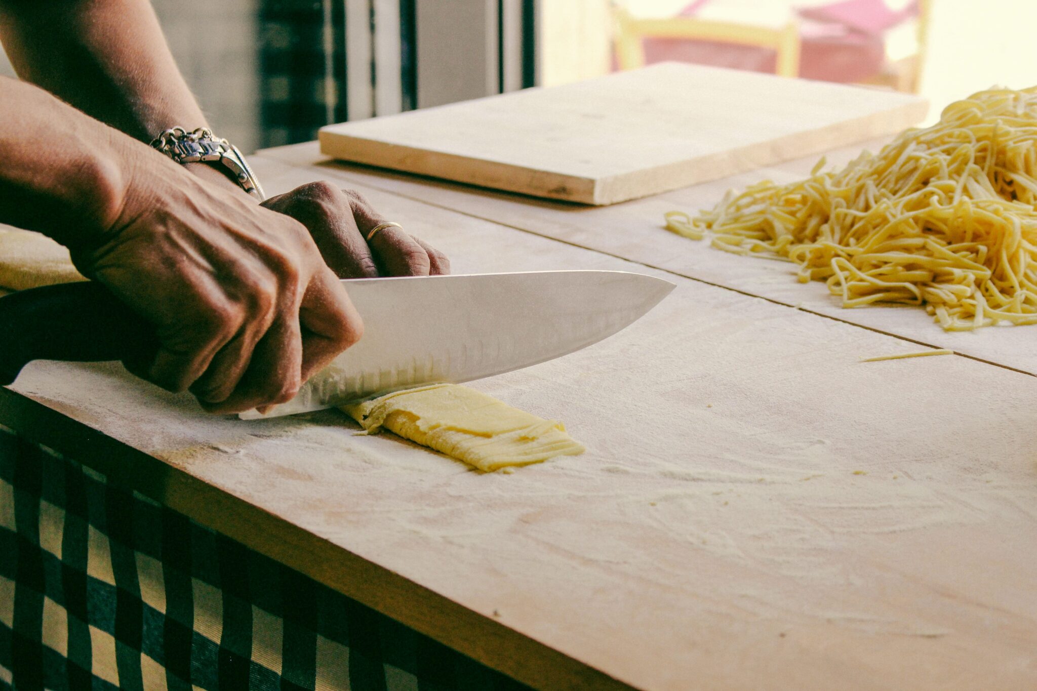 Picture of a person making pasta