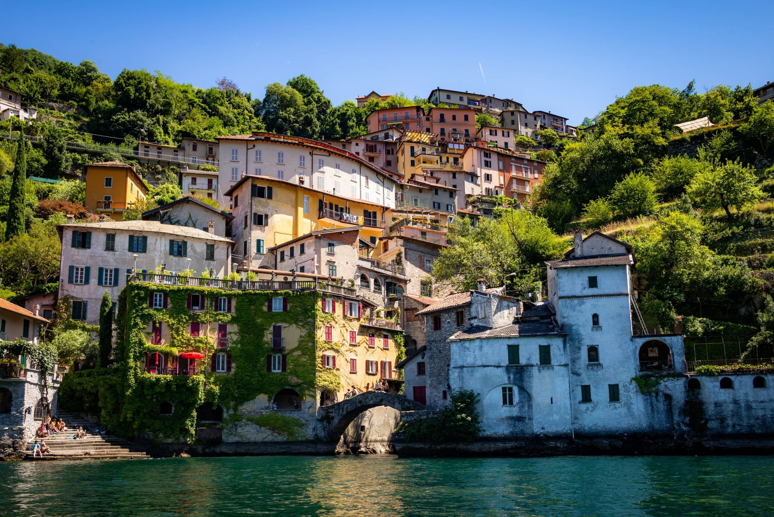 Lake Como - town of Nesso with its bridge