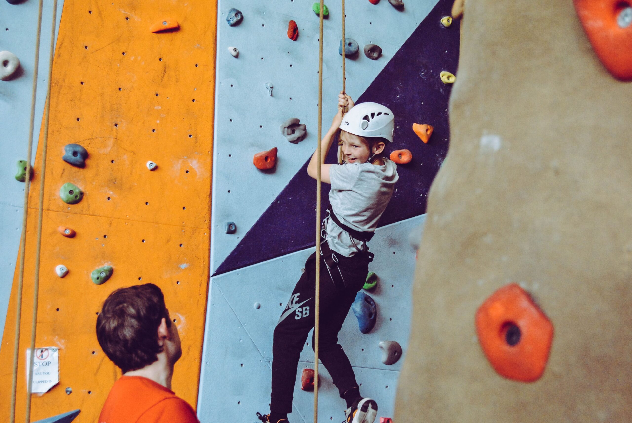 child learns to climb