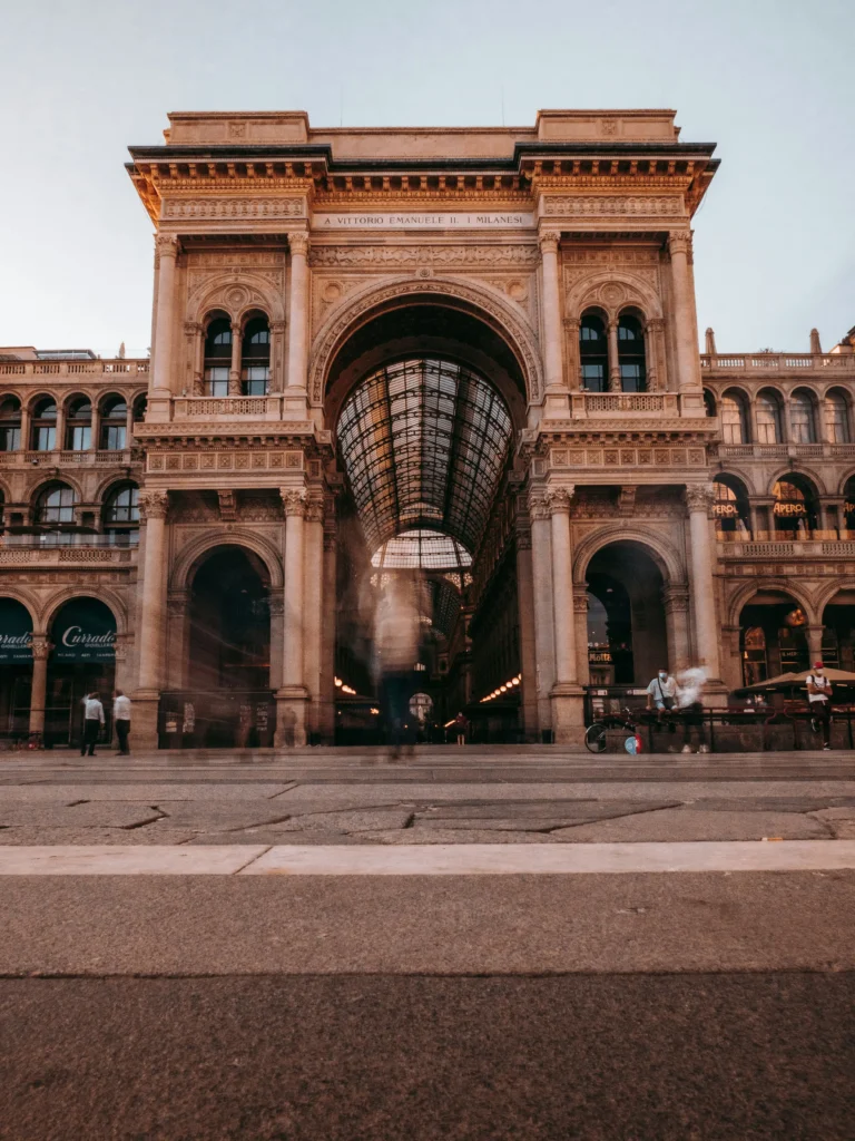 View of Galleria Vittorio Emanuele II from Piazza Duomo.